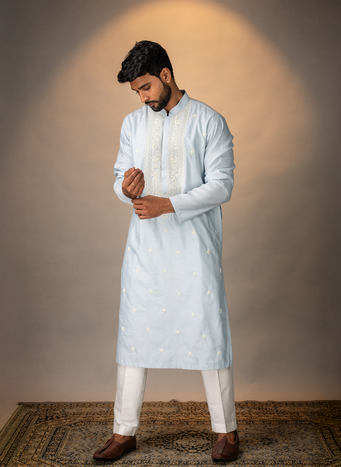Blue Moti Kurta Set