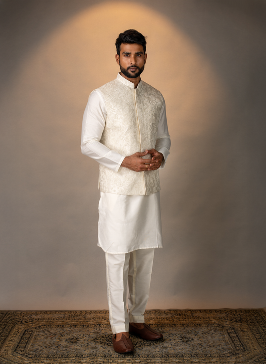 Pristine White Jacket Set