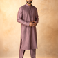Purple Dual Pintuck Kurta Set