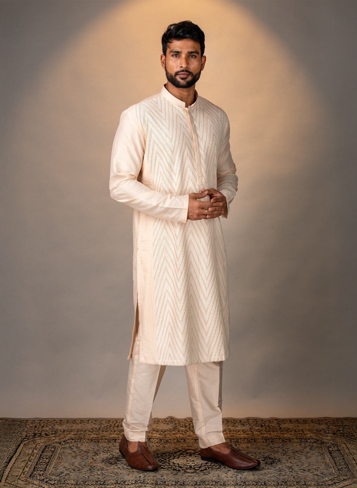 Blush Pink Pintuck Kurta Set