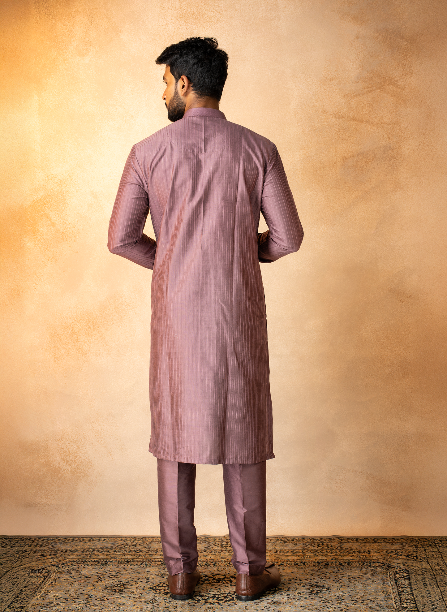 Purple Dual Pintuck Kurta Set