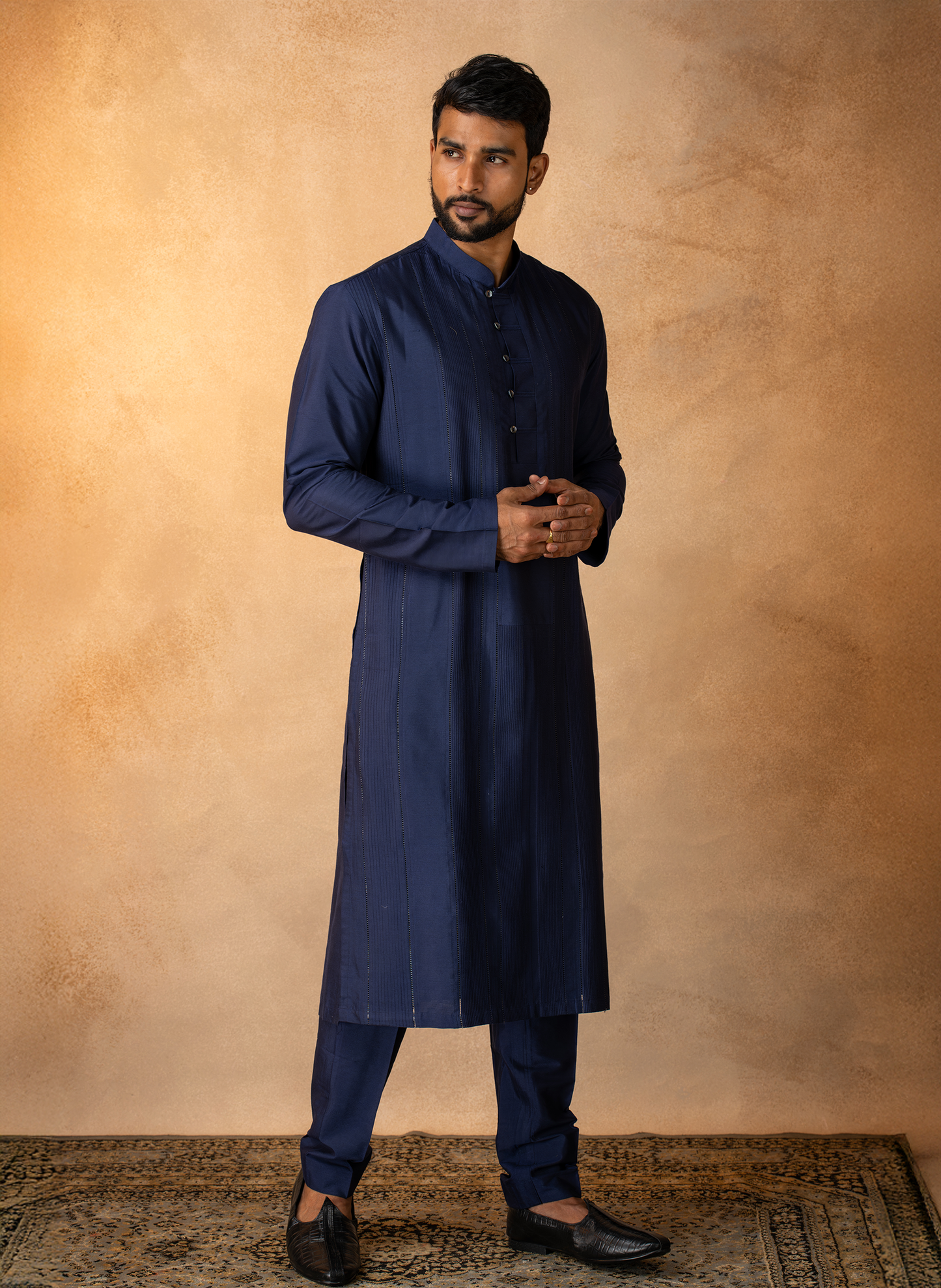Navy Blue Beading Kurta Set