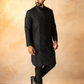 Black Cutdana Jacket set