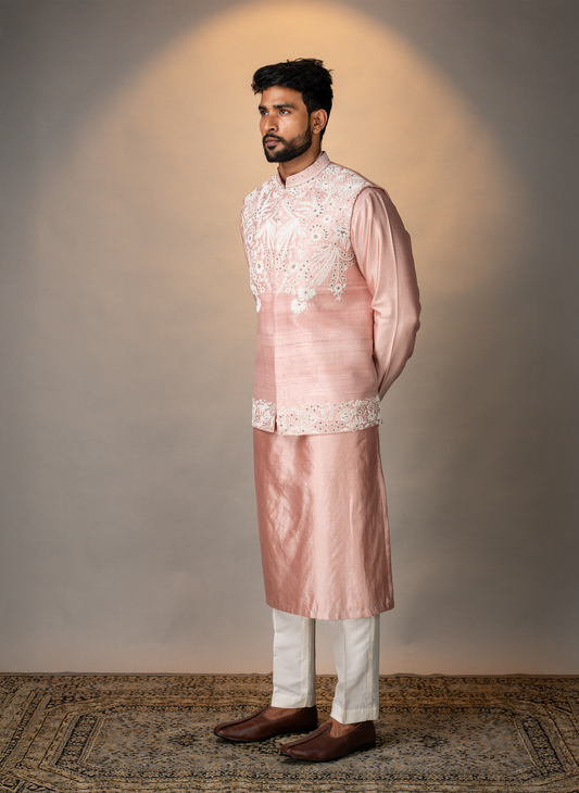 Pink Silk Jacket Set