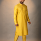 Mustard Twist Pintuck Kurta Set