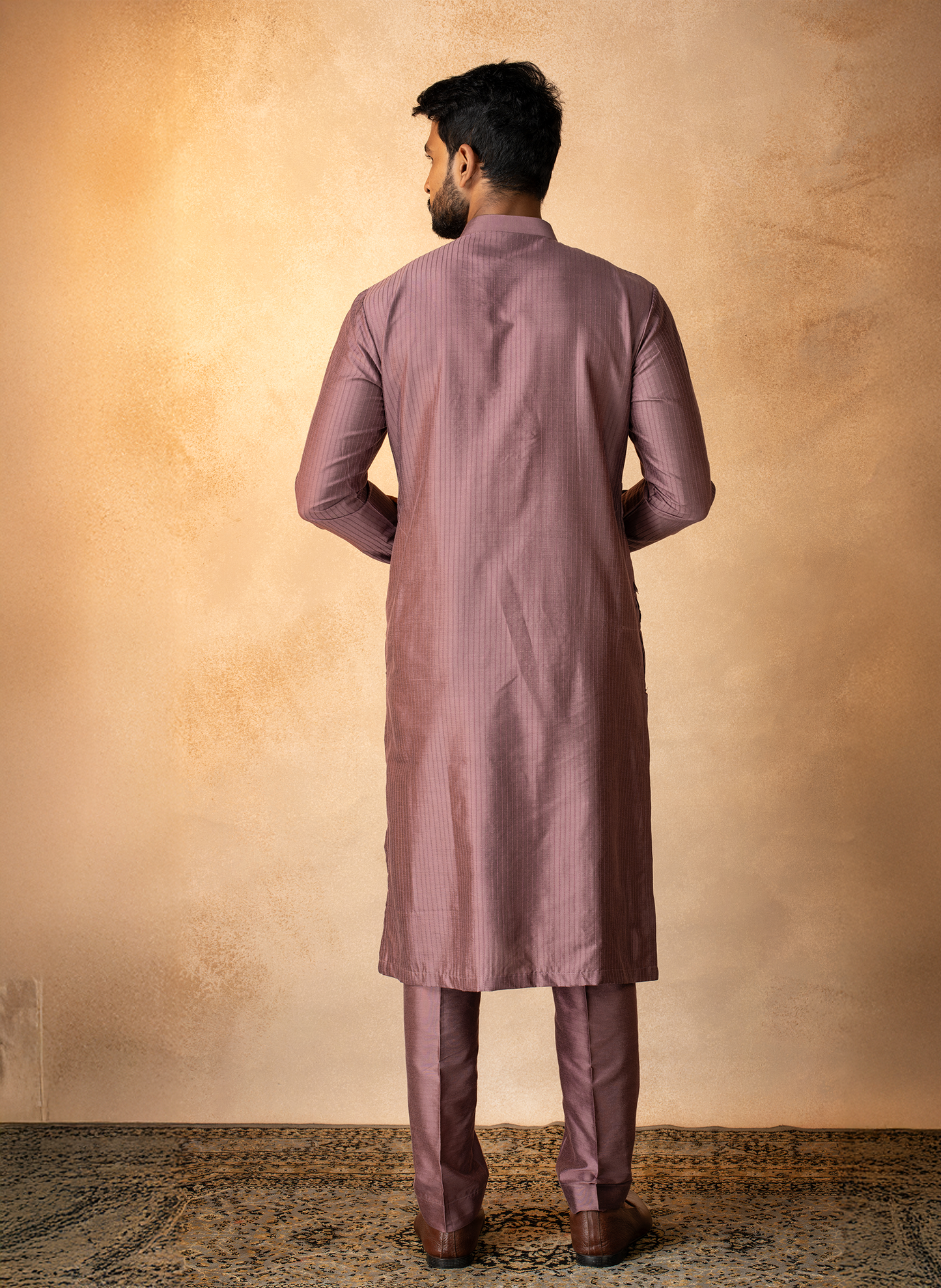 Purple Waves Pintuck Kurta Set