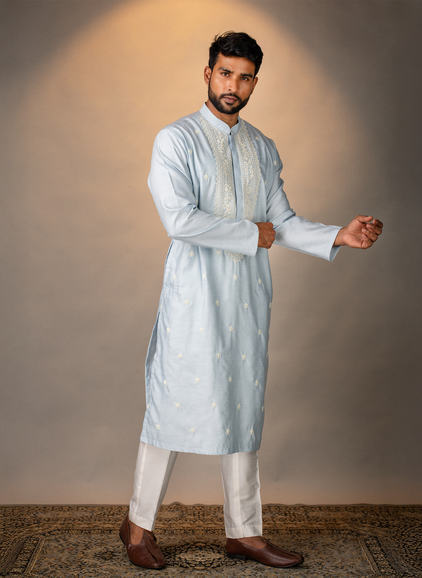 Blue Moti Kurta Set