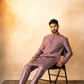 Purple Dual Pintuck Kurta Set
