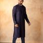 Navy Blue Dual Pintuck Kurta Set