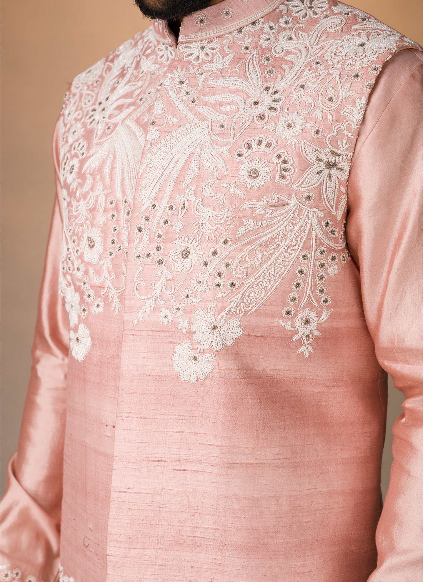 Pink Silk Jacket Set