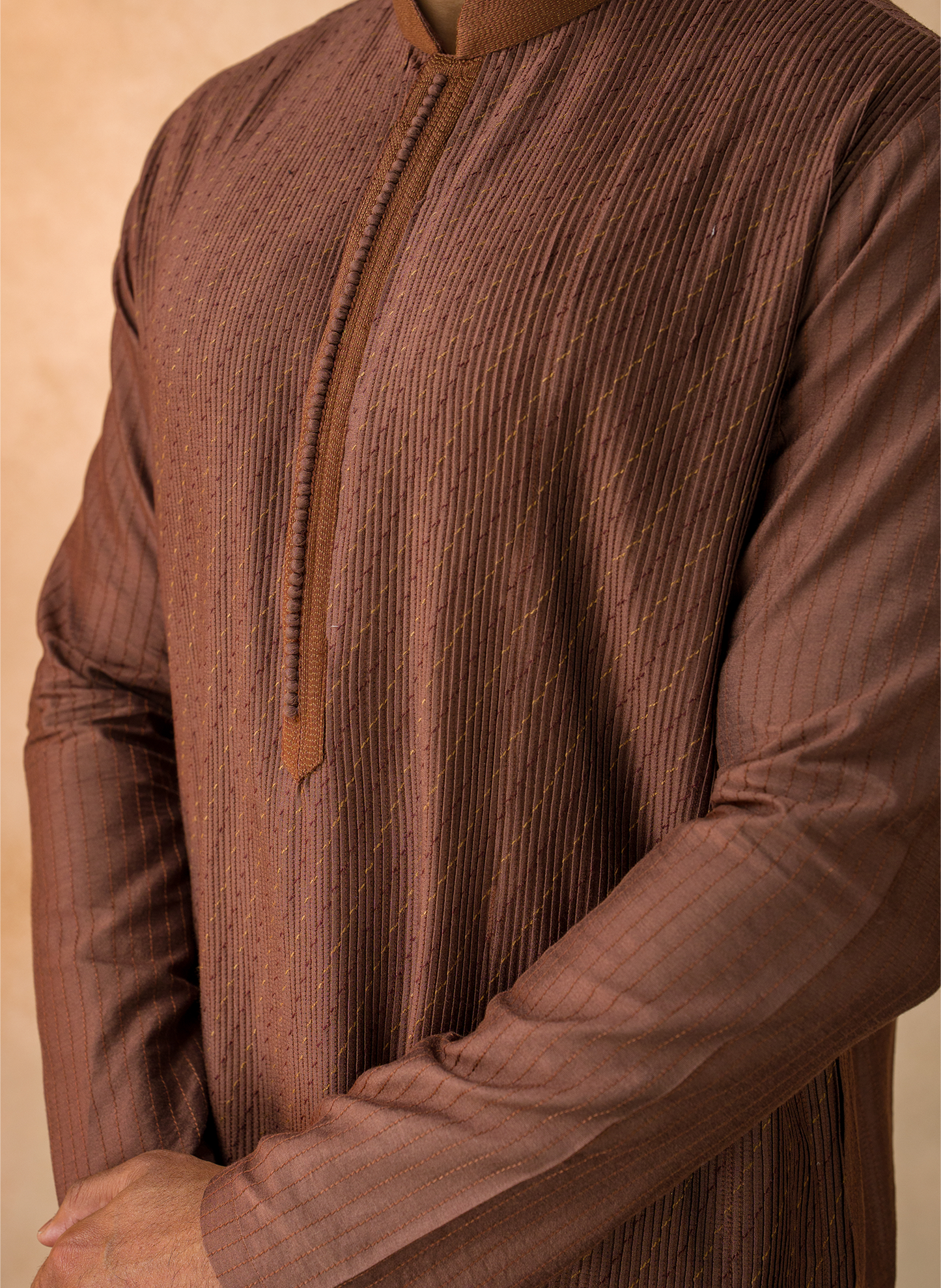 Chocolate Brown Pintuck Kurta Set