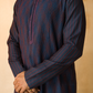 Navy Blue Dual Pintuck Kurta Set