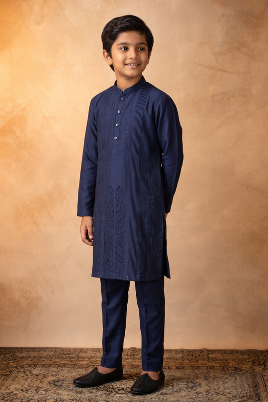 Navy Lines Kurta Set