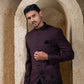 Wine & Black Bandhgala Set