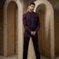 Wine & Black Bandhgala Set