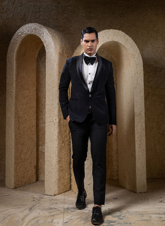 Black Embellished Tuxedo