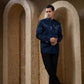 Blue Embellished Bandhgala Set