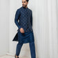 Blue Embellished Jacket with Short Kurta Set