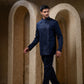 Blue Embroidered Bandhgala Set