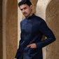 Blue Embroidered Bandhgala Set