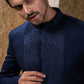 Blue Embroidered Bandhgala Set