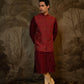maroon-elephant-embroidered-jacket-with-kurta-set
