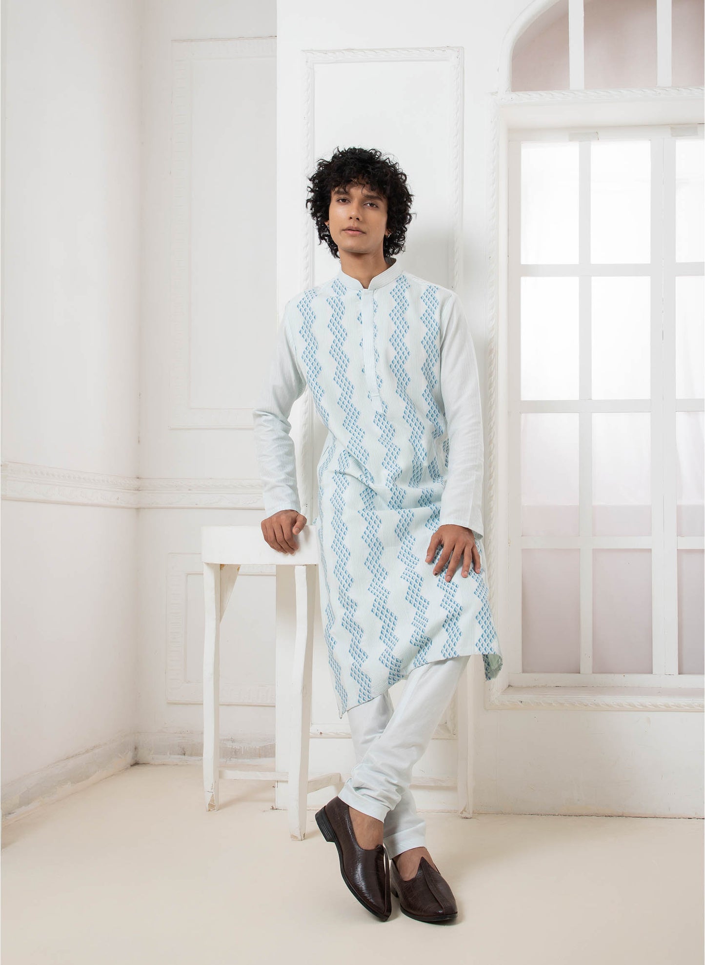 Light Blue Pintuck Kurta set