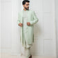 Mint long jacket with Kurta set