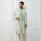 Mint long jacket with Kurta set