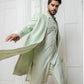 Mint long jacket with Kurta set