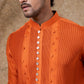 Orange Pintuck Kurta Set