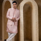 Pink Open Coat With Kurta Set