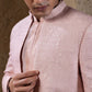 Pink Open Coat With Kurta Set