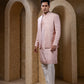 Pink Open Coat With Kurta Set