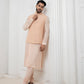 Powder pink jacket with kurta set