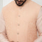 Powder pink jacket with kurta set