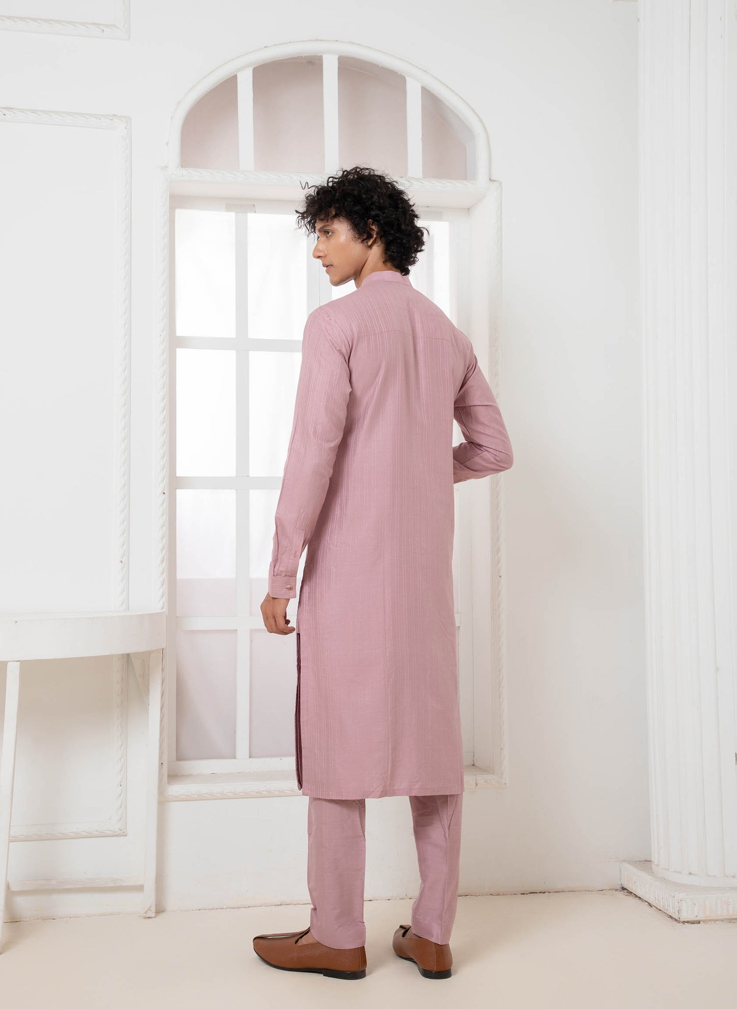 Purple Pintuck Kurta Set