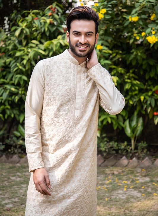 beige-hand-embroidered-kurta-set