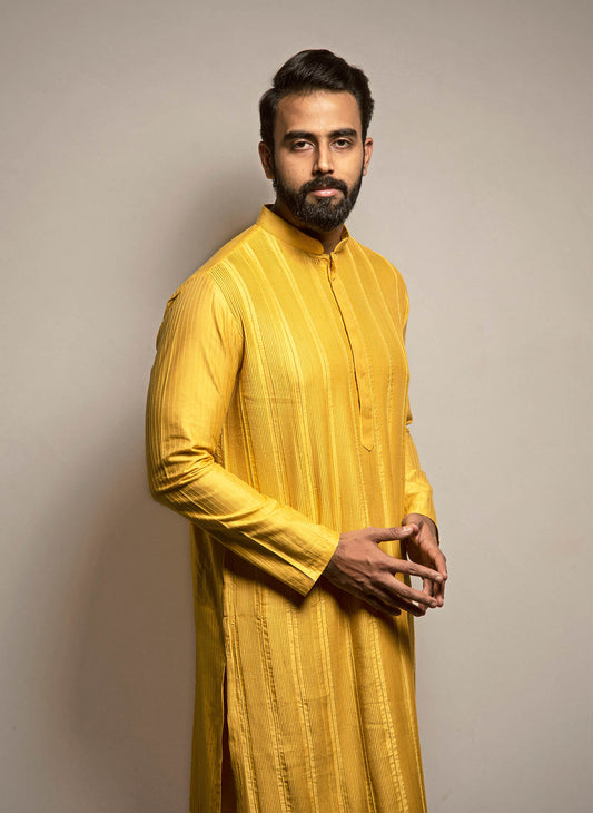 mustard-pintuck-kurta-set