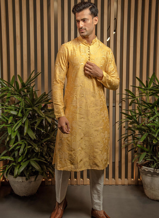amber-yellow-embroidered-kurta-set