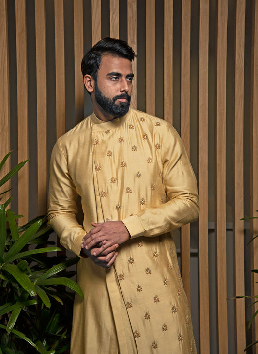 beige-embroidered-asymmetric-kurta-set
