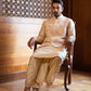 Fawn Hand Embroidered Jacket with Kurta and Dhoti