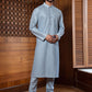 Frost Blue Shell Tucks Kurta Set