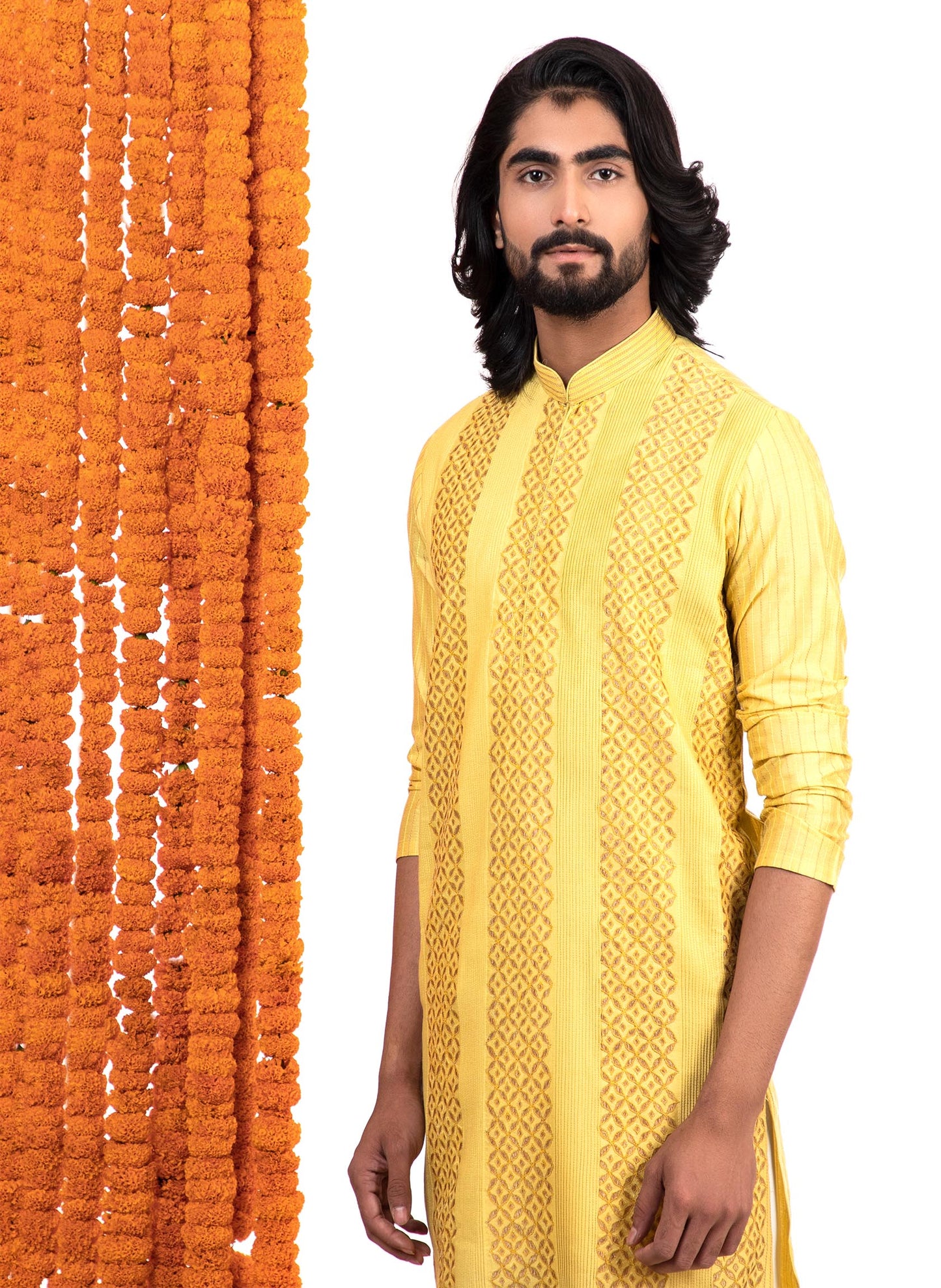 lemon-yellow-embroidered-kurta-set