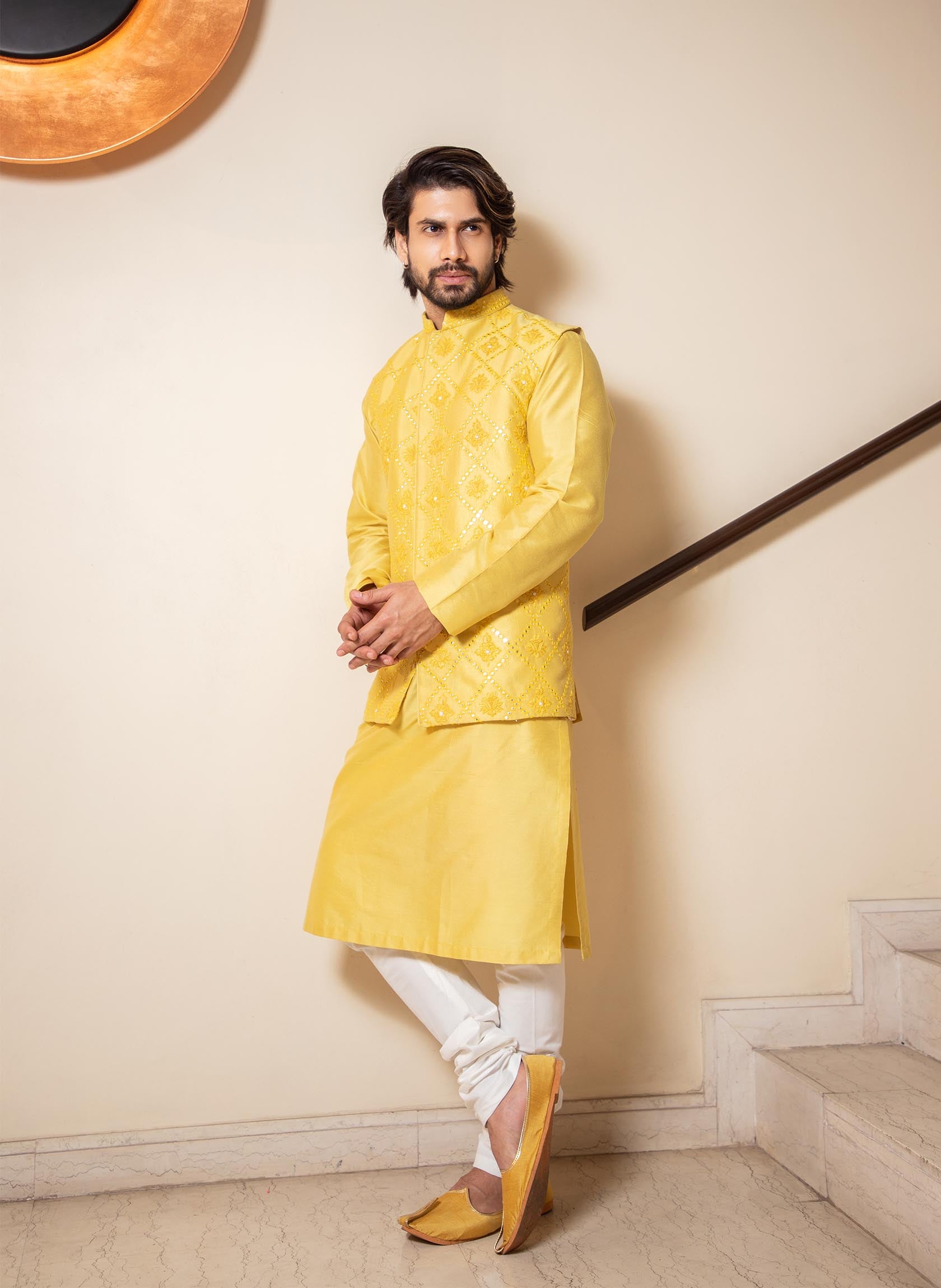 Lemon color kurta online pajama