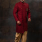 maroon-textured-bandhgala-set