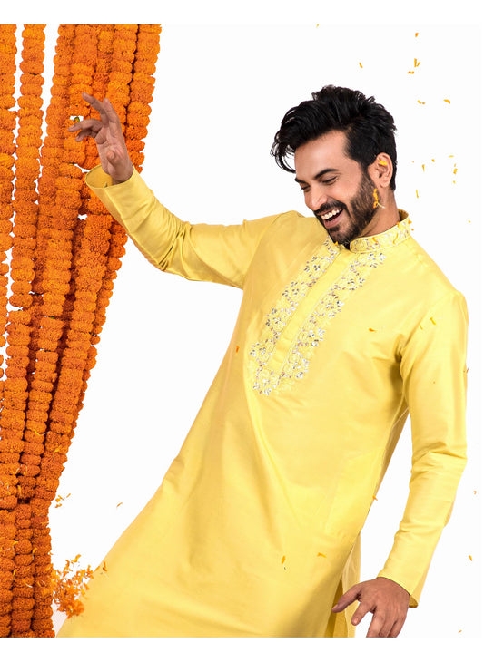 yellow-hand-embroidered-kurta-set